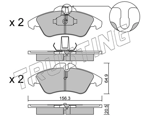 Sapatas do freio dianteiras de disco Mercedes Sprinter 901, 902