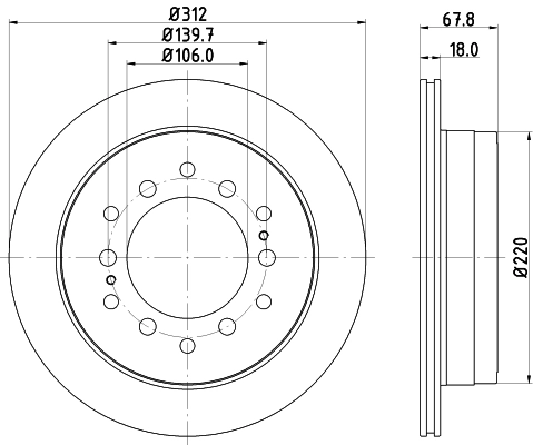 Купить 8DD355114861 HELLA Диск тормозной задний