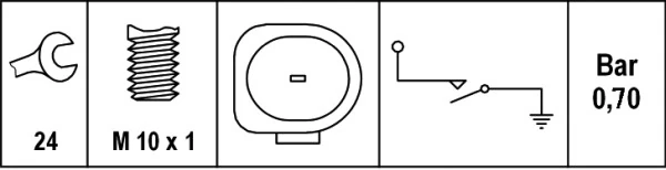 Sensor de pressão de óleo Mitsubishi Outlander CWW