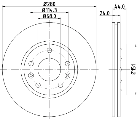Купить 8DD355116151 HELLA Ротор тормозной