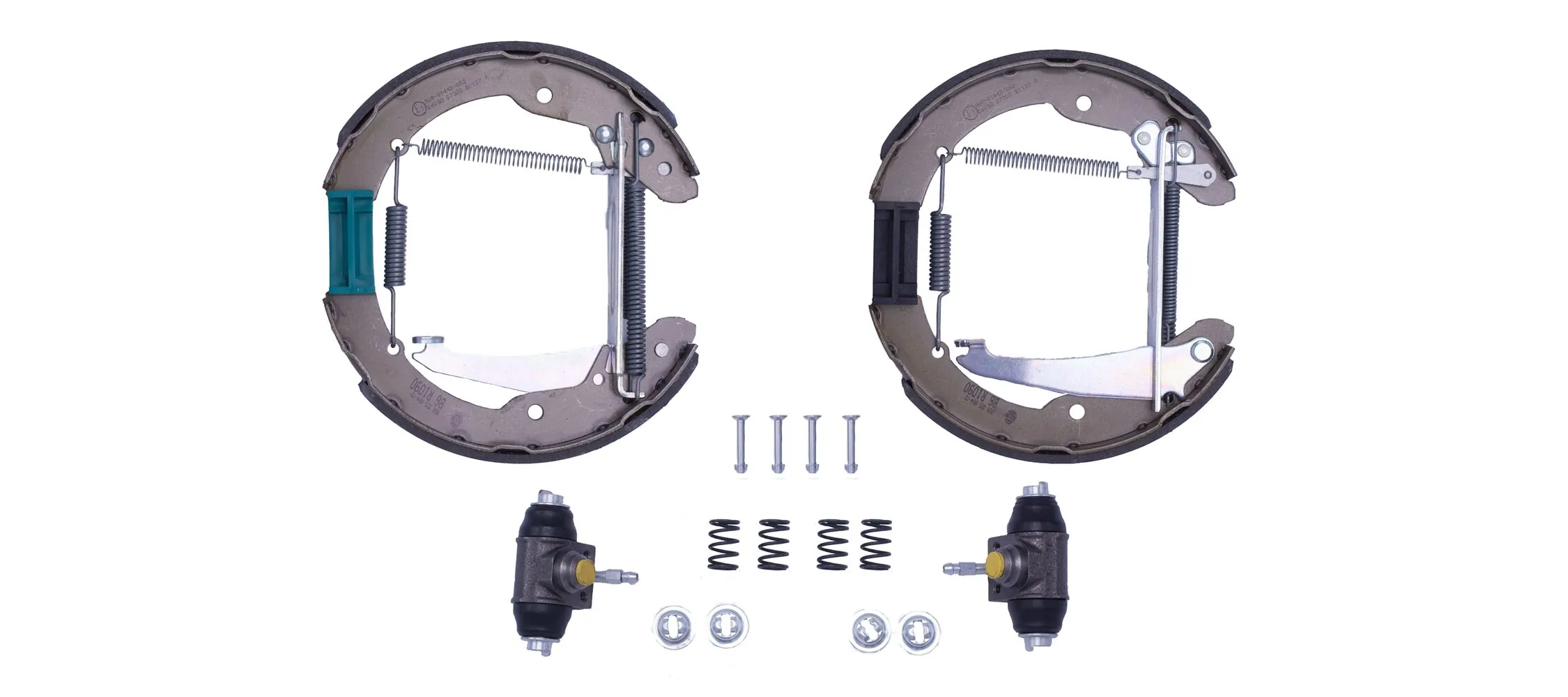 Juego de zapatas de frenos de tambor, con cilindros, completo 8DB355004721 HELLA