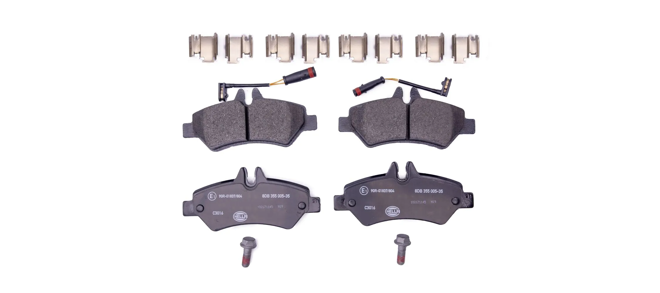Колодки тормозные задние дисковые HELLA 8DB355005351