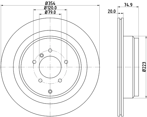 Купить 8DD355115291 HELLA Диск тормозной задний