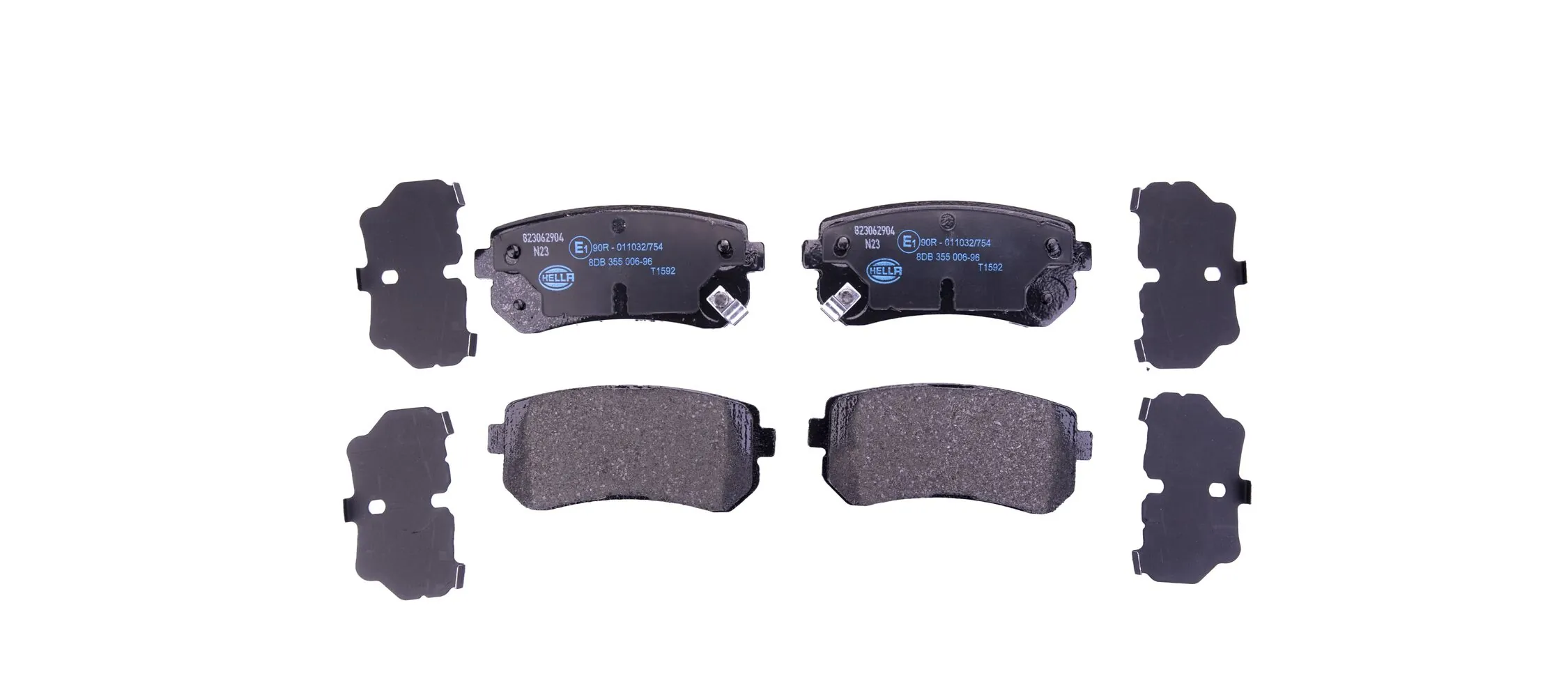 Колодки тормозные задние дисковые HELLA 8DB355006961