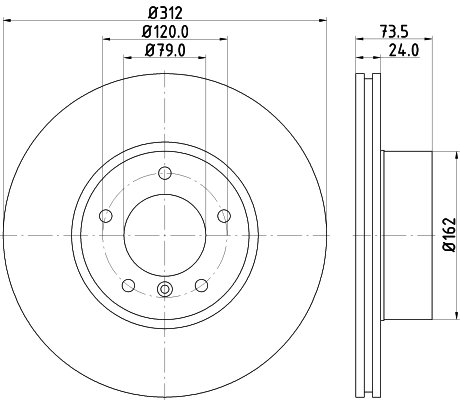Купить 8DD355128921 HELLA Ротор тормозной