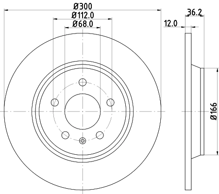 Купить 8DD355113931 HELLA Диск тормозной задний