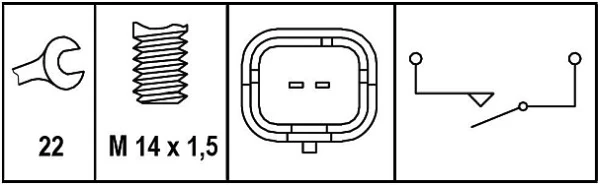 Interruptor, piloto de marcha atrás 6ZF008621331 HELLA