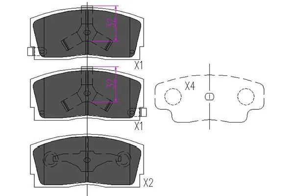 Передние тормозные колодки 0449187103 Daihatsu