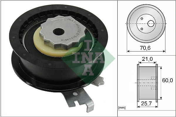 Rolo de reguladora de tensão da correia do mecanismo de distribuição de gás Skoda Octavia NX3, NN3, PV3