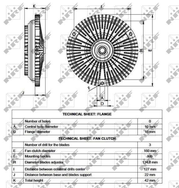 Вискомуфта вентилятора 49564 NRF