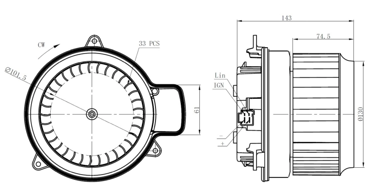Motor de ventilador de forno (de aquecedor de salão) Audi A6 4G2, 4GC