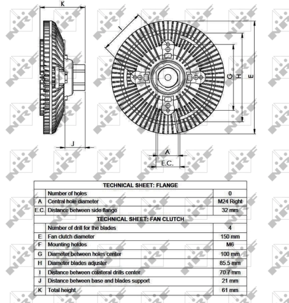 Вискомуфта вентилятора SV5022 Polcar