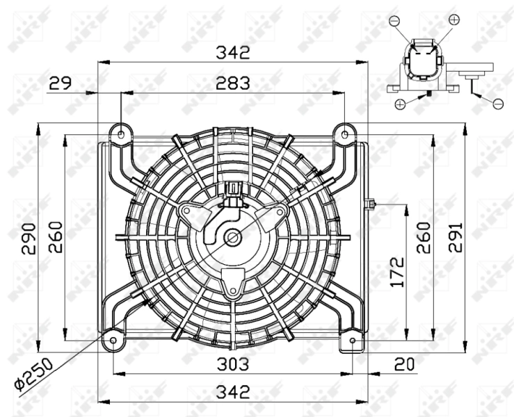 Диффузор радиатора охлаждения в сборе с мотором и крыльчаткой NRF 47668 цена, от 156.00 USD