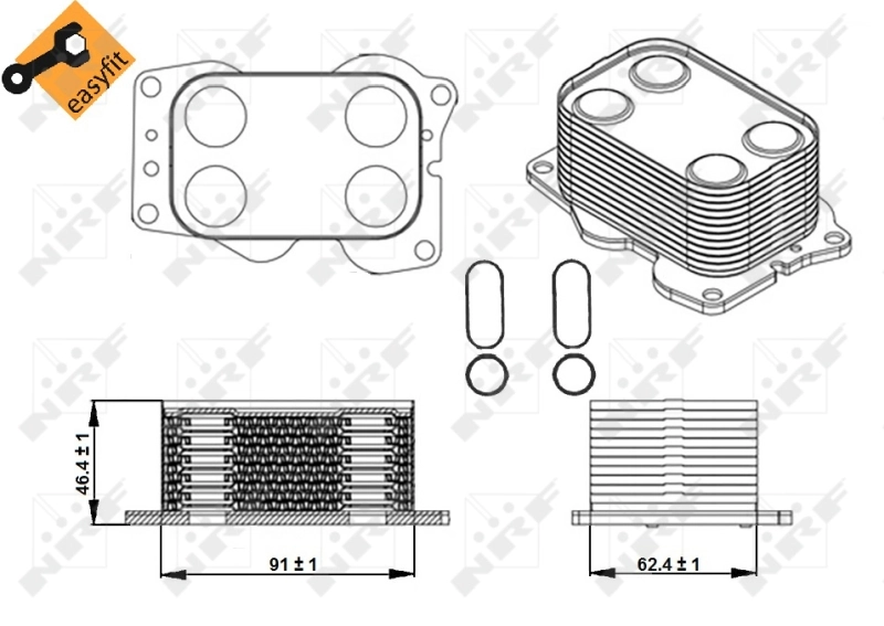 Radiador de óleo (frigorífico), debaixo de filtro para Citroen Jumpy I BS, BT, BY, BZ