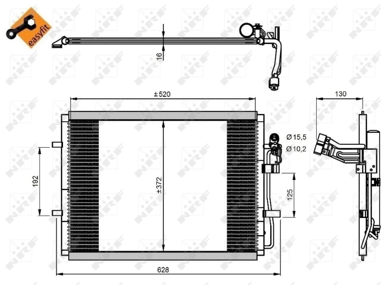Радиатор охлаждения кондиционера NRF 350207