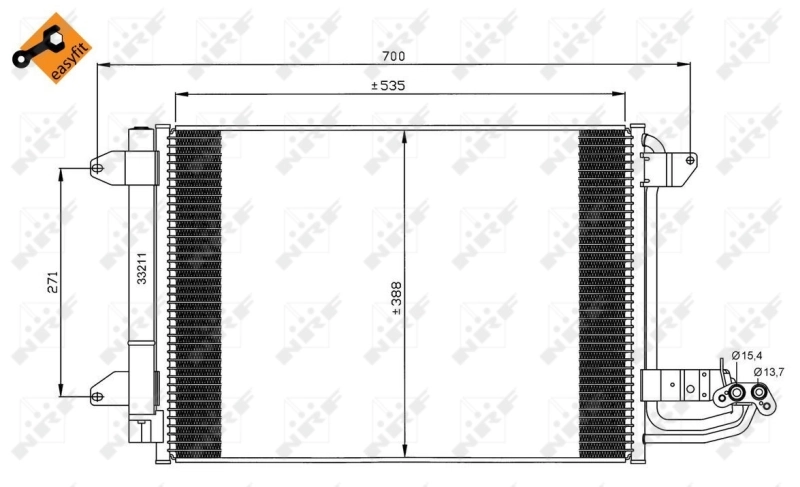 Радиатор охлаждения кондиционера NRF 35520
