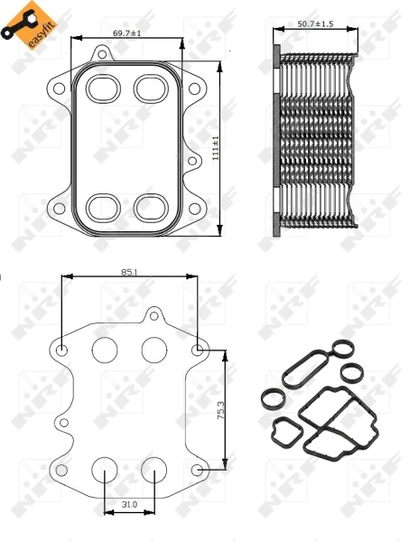 Радиатор масляный холодильник NRF 31263