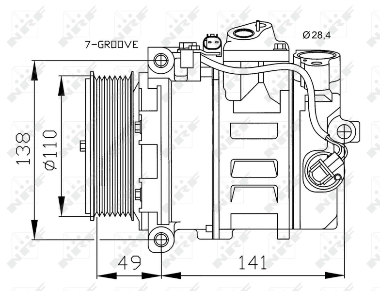 Компрессор кондиционера 68012247 Chrysler