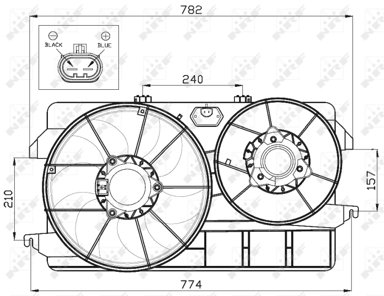 Диффузор радиатора охлаждения в сборе с мотором и крыльчаткой NRF 47452 цена, от 150.47 USD