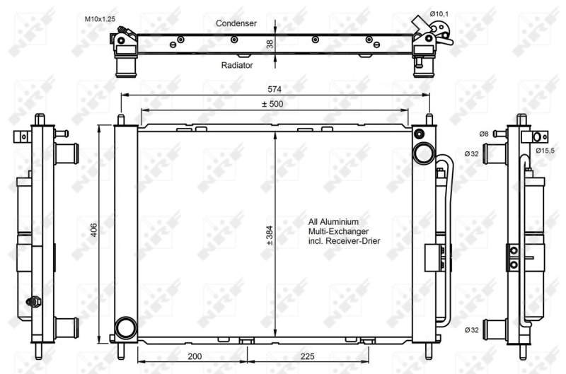 Радиатор охлаждения кондиционера NRF 350056