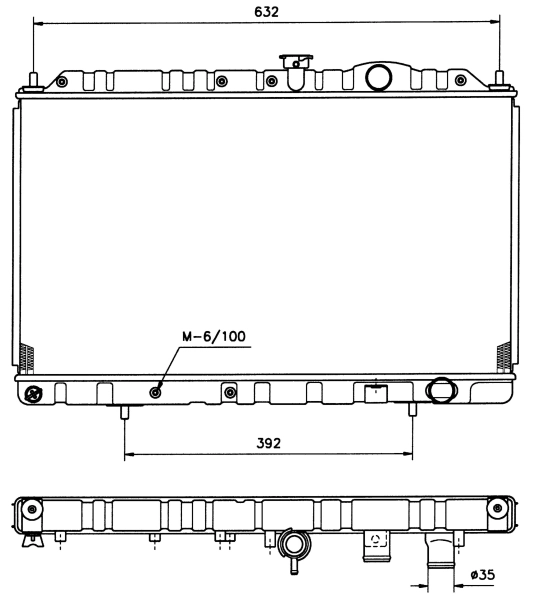Radiador de esfriamento de motor Mitsubishi Galant 7 E5A, E7A, E8A