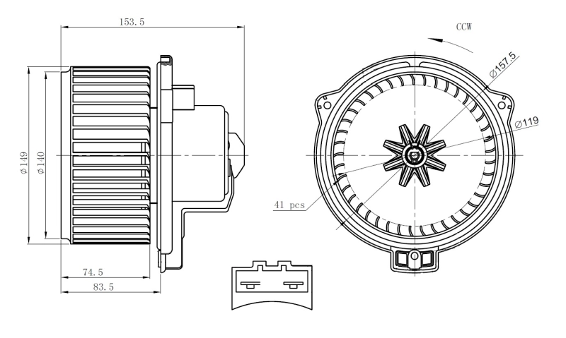 Motor de ventilador de forno (de aquecedor de salão) Land Rover Range Rover L320