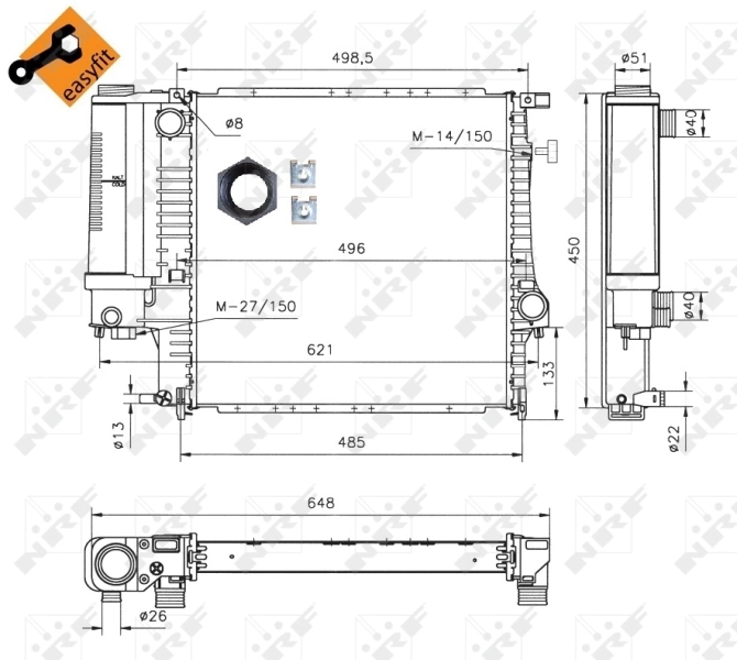 Радиатор 53849 NRF
