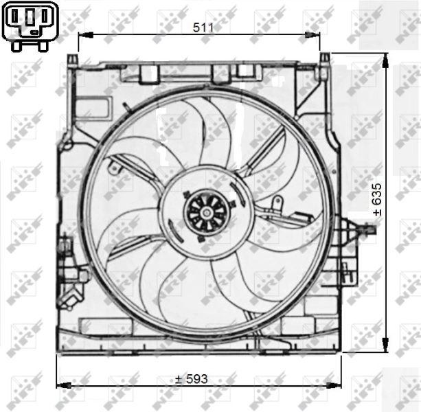 Диффузор радиатора охлаждения в сборе с мотором и крыльчаткой NRF 47733 цена, от 202.71 USD