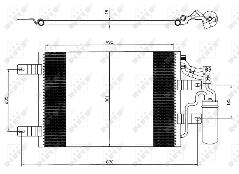 Радиатор охлаждения кондиционера NRF 35646
