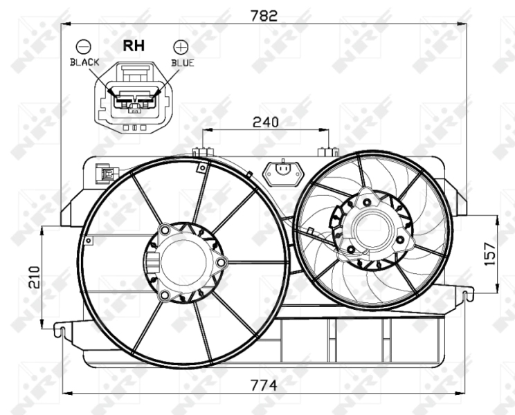 Диффузор радиатора охлаждения в сборе с мотором и крыльчаткой NRF 47451 цена, от 160.19 USD