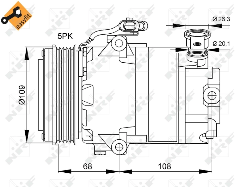Купить 32083 NRF Компрессор климатической установки