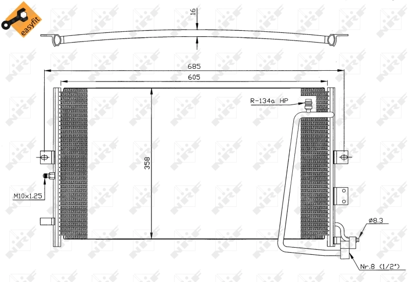 Конденсатор кондиционера Polcar 6523K8C1 цена, от 57.57 USD
