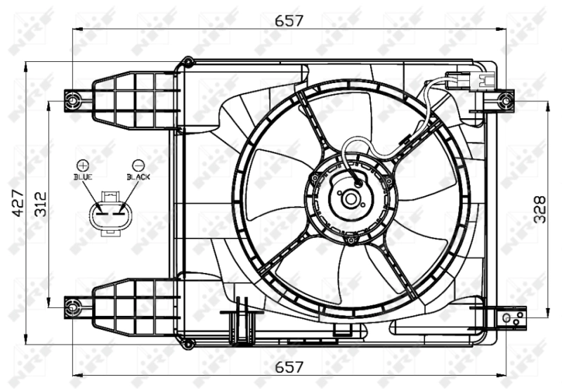 Диффузор радиатора охлаждения в сборе с мотором и крыльчаткой NRF 47537 цена, от 11.26 USD