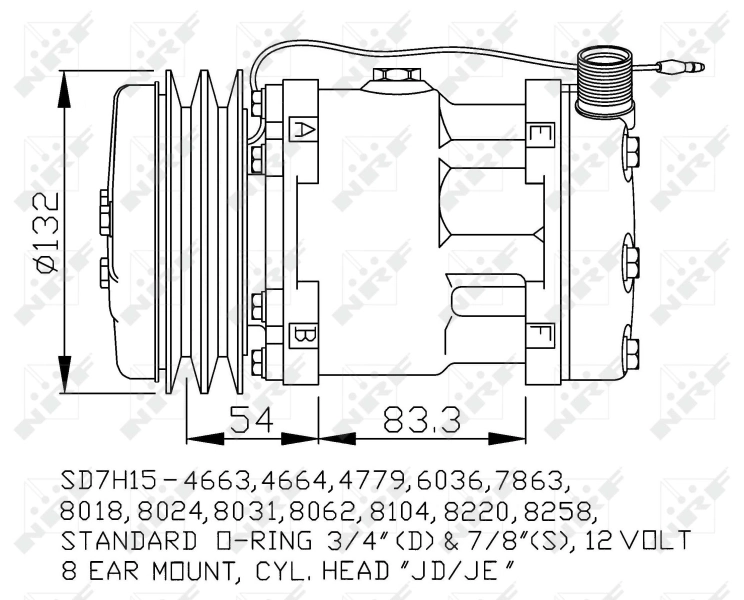 Компрессор кондиционера 82011594 Case
