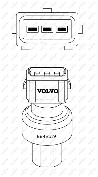 Sensor de pressão absoluta de aparelho de ar condicionado Volvo V70 1 LV