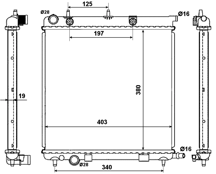 Radiador de esfriamento de motor Citroen C3 2 A51