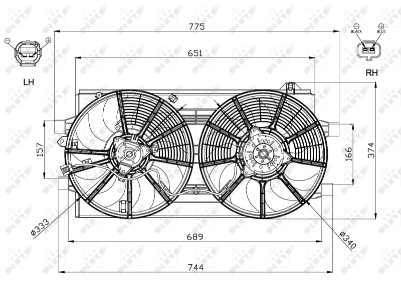 Диффузор вентилятора в сборе с мотором и крыльчаткой 50W103 FPS