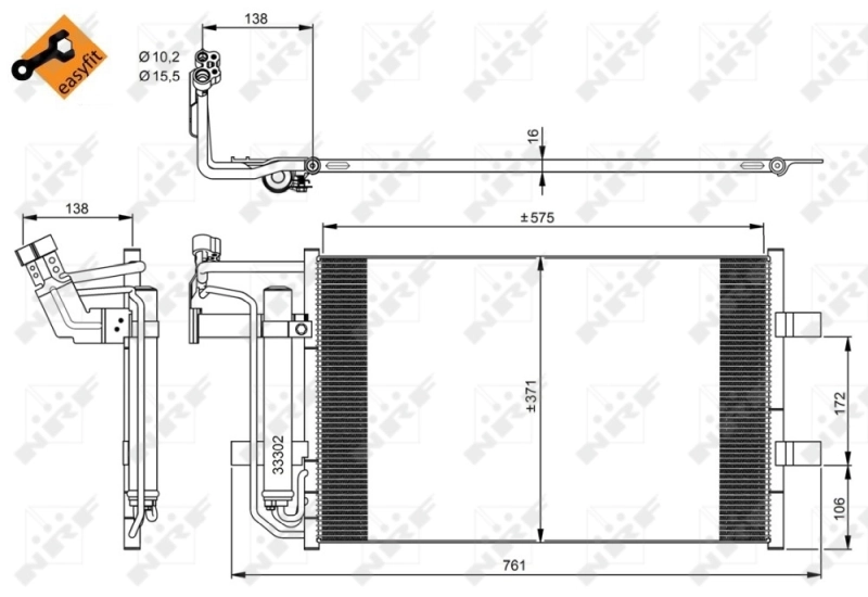 Радиатор охлаждения кондиционера NRF 350039