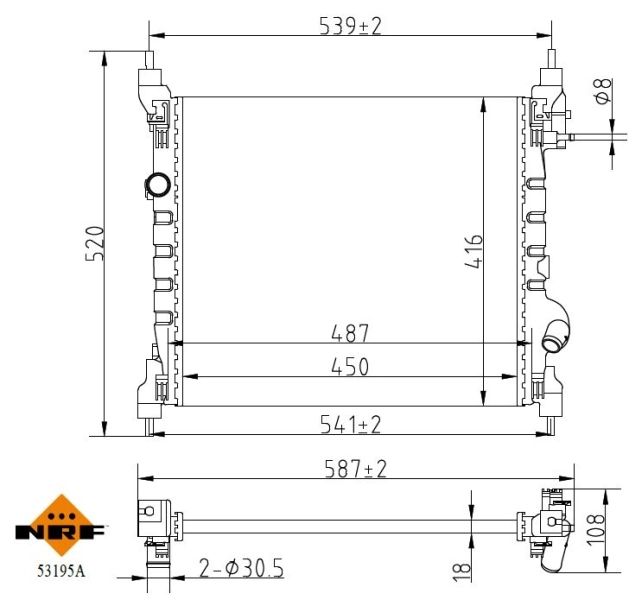 Радиатор 53195A NRF