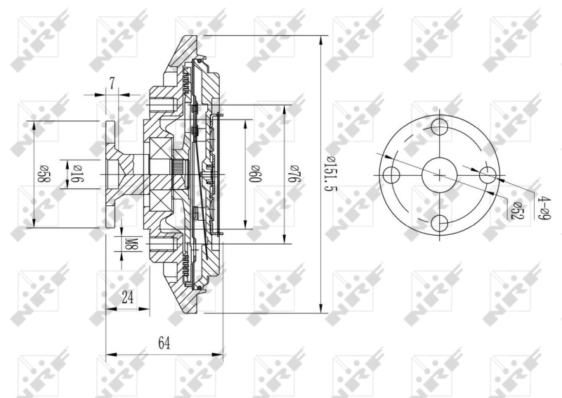 Acoplamento viscoso de ventilador de esfriamento Mercedes E W123