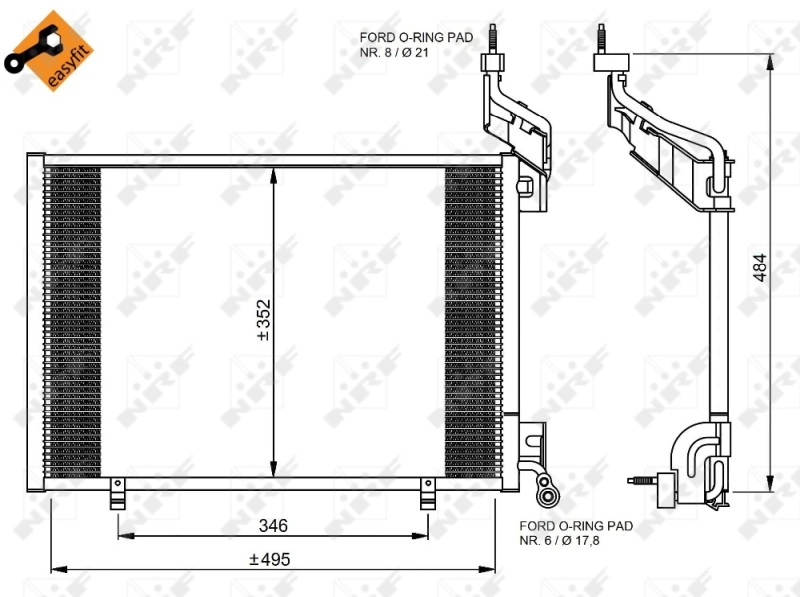 Радиатор кондиционера 35976 NRF