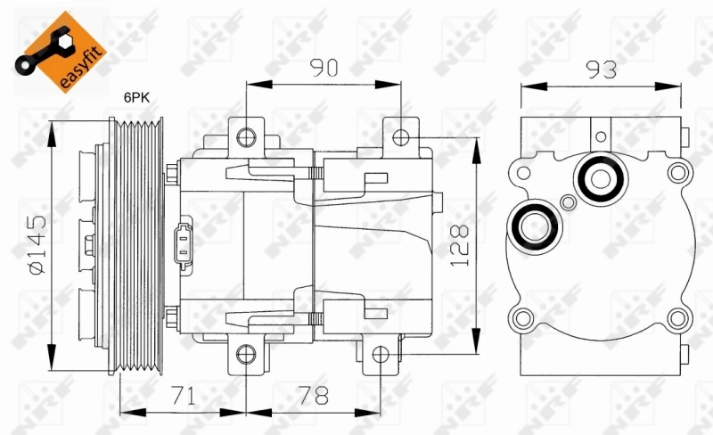 Compressor de aparelho de ar condicionado Ford Fiesta F3L, F5L