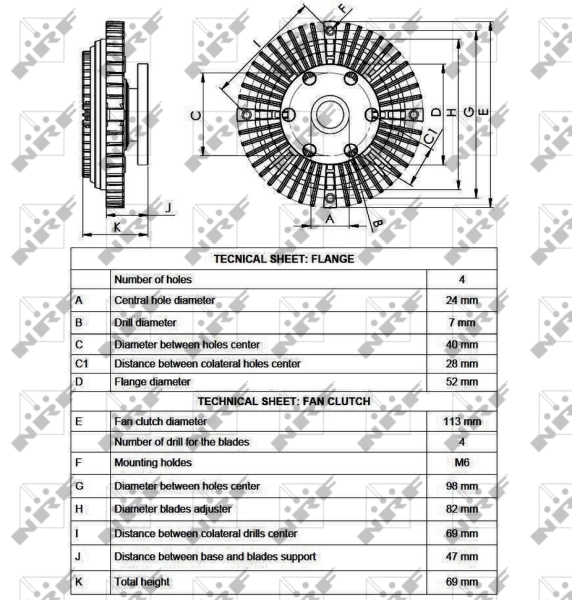 Вискомуфта вентилятора 49558 NRF