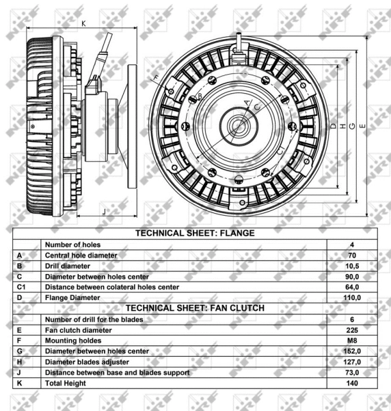 Муфта вентилятора NRF 49004