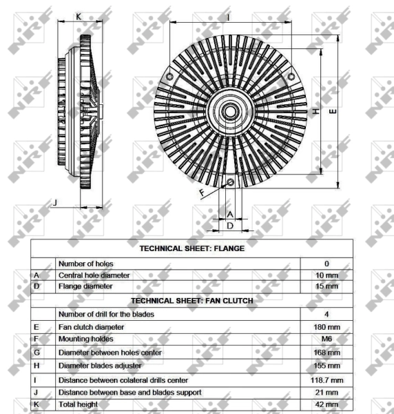 Вискомуфта вентилятора 49537 NRF