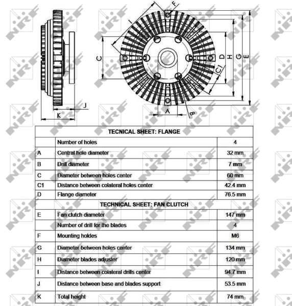 Вискомуфта вентилятора 21082Y7061 Nissan/Infiniti