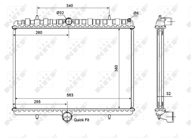 Radiador de esfriamento de motor para Fiat Scudo  270