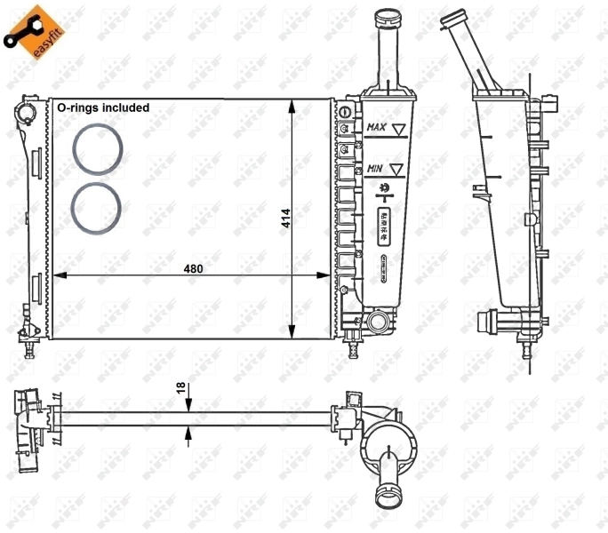 Купить 53526 NRF Радиатор водяной