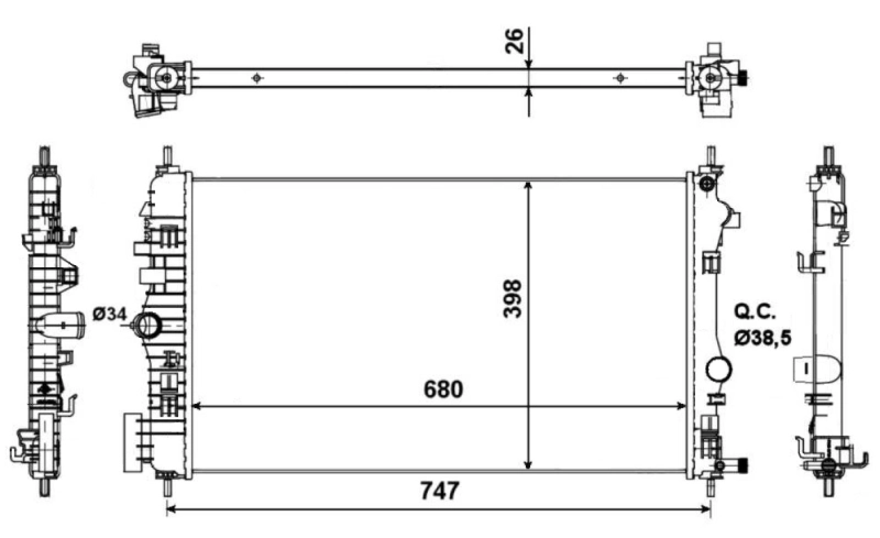 Купить PL462648 Koyorad Радиатор водяной