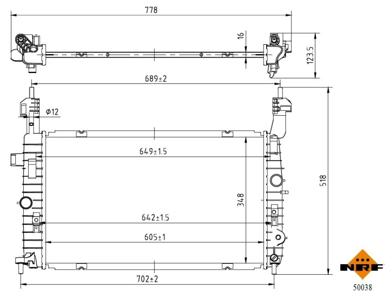 Радиатор 50038 NRF